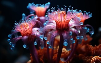 Sea Anemone Glowing Underwater Scene 69