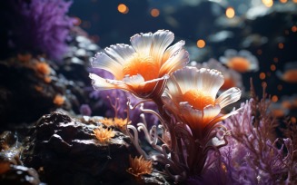 Sea Anemone Glowing Underwater Scene 82