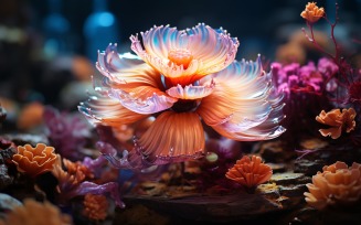 Sea Anemone Glowing Underwater Scene 88