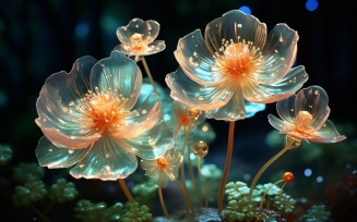 Sea Anemone Glowing Underwater Scene 97