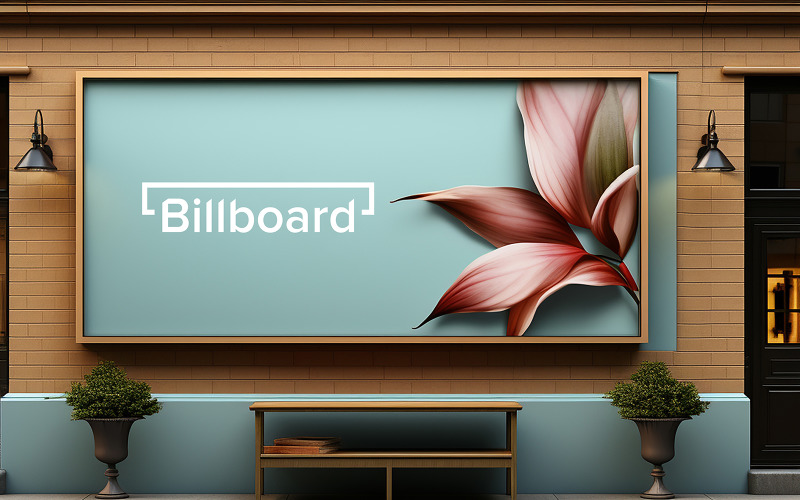 Advertisement billboard mockup design on wall psd Product Mockup