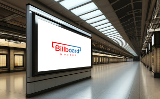Advertisement metro airport horizonatal billboard mockup