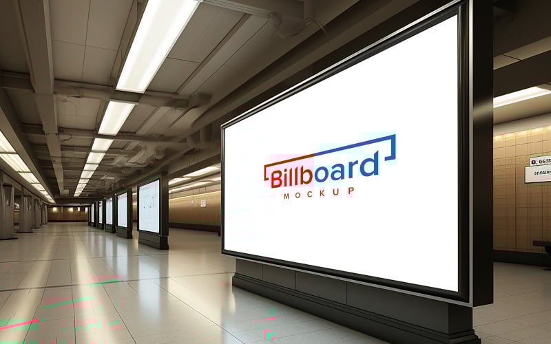 Advertisement metro airport horizontal billboard mockup design advertising billboard mockup Product Mockup