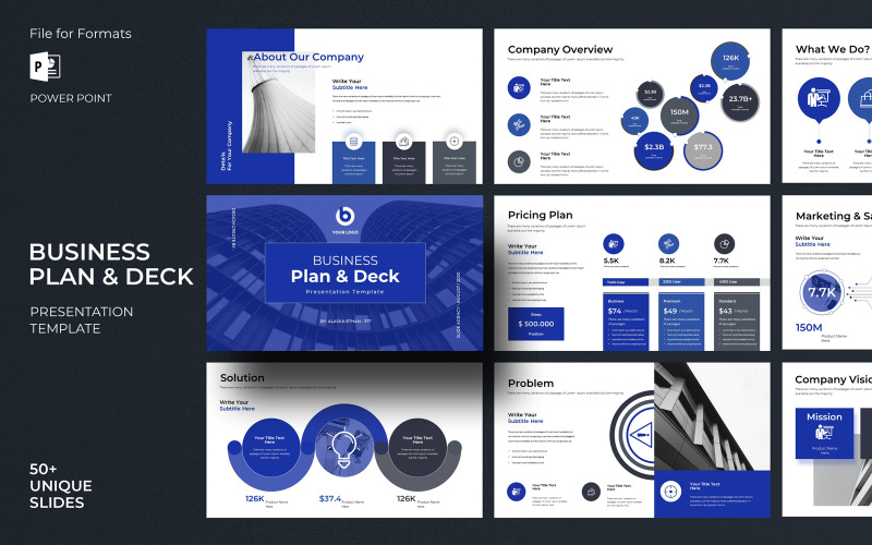 Business Plan & Deck Presentation Template PowerPoint Template
