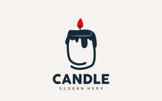 Candle Logo Elegant Light Flame Design V2