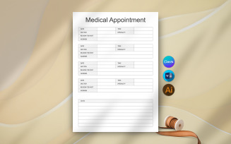 Canva Medical Appointment, Health Log Digital Planner Template