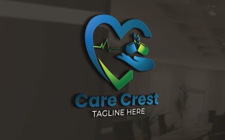 Care Crest Logo Template for Healthcare and Medical Organizations