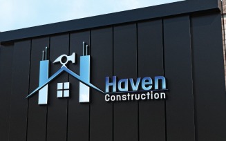 Haven Construction Logo Template for Architecture and Buildings
