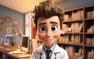3D Character Child Boy Doctor with relevant environment 3