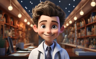 3D Character Child Boy Doctor with relevant environment2
