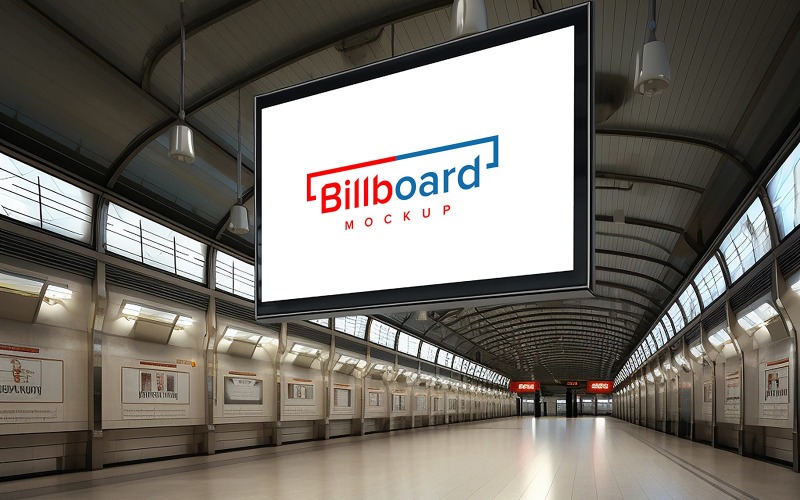 Metro subway billboard mockup psd template Product Mockup