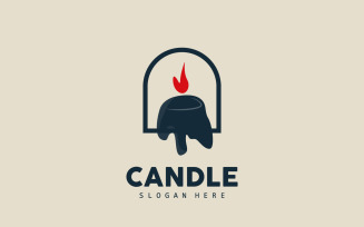 Candle Logo Elegant Light Flame Design V10