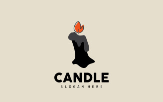 Candle Logo Elegant Light Flame Design V3