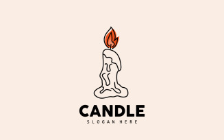 Candle Logo Elegant Light Flame Design V4