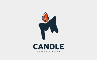 Candle Logo Elegant Light Flame Design V5