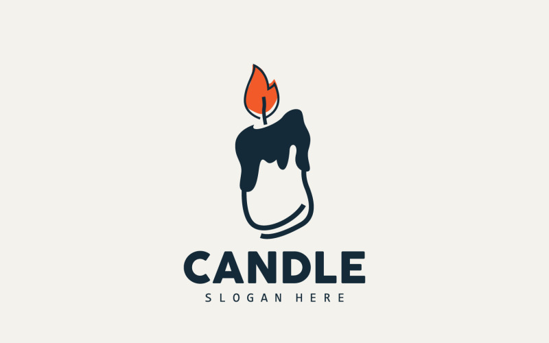 Candle Logo Elegant Light Flame Design V6 Logo Template