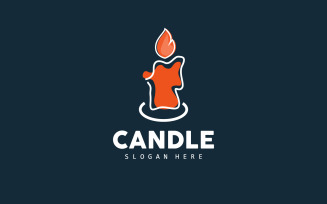 Candle Logo Elegant Light Flame Design V7