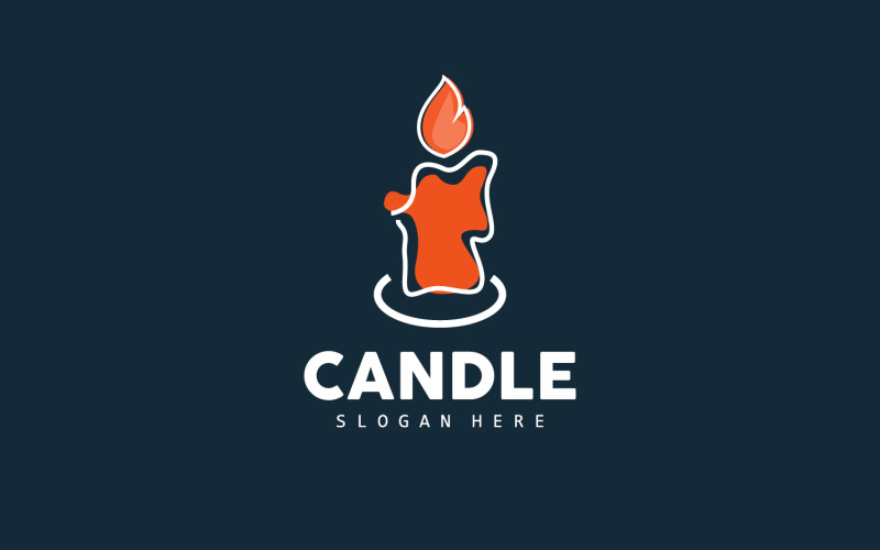 Candle Logo Elegant Light Flame Design V7 Logo Template