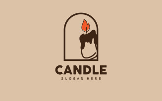 Candle Logo Elegant Light Flame Design V8