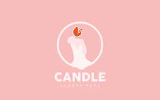 Candle Logo Elegant Light Flame Design V9