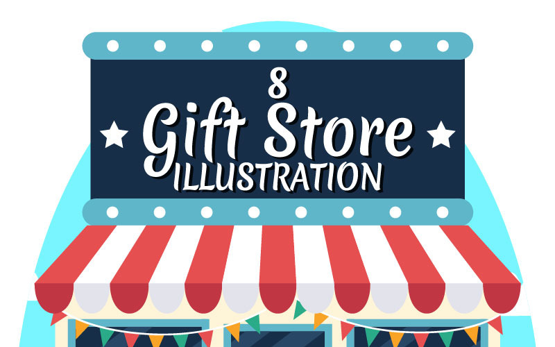 8 Gifts Store Design Illustration