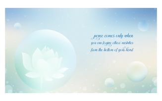 Inspirational Backgrounds 14400x8100px In Green and Blue Color Scheme With Quote About Peace