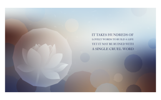Inspirational Backgrounds 14400x8100px With Lotus And Quote About Importance Of Words