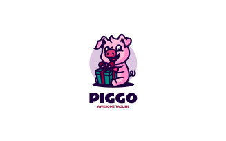 Pig Mascot Cartoon Logo Design