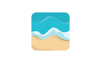 Ocean Wave Logo Template Vector Ocean simple and modern logo design V2