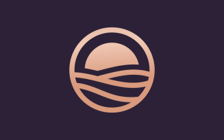 Ocean Wave Logo Template Vector Ocean simple and modern logo design V4