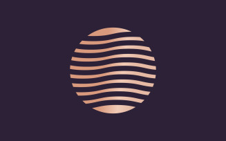 Ocean Wave Logo Template Vector Ocean simple and modern logo design V5