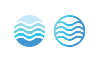 Ocean Wave Logo Template Vector Ocean simple and modern logo design V11