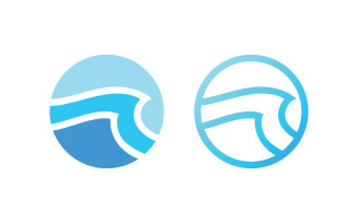 Ocean Wave Logo Template Vector Ocean simple and modern logo design V16