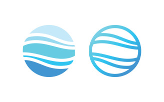 Ocean Wave Logo Template Vector Ocean simple and modern logo design V6
