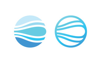 Ocean Wave Logo Template Vector Ocean simple and modern logo design V7