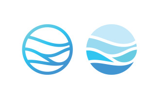 Ocean Wave Logo Template Vector Ocean simple and modern logo design V8