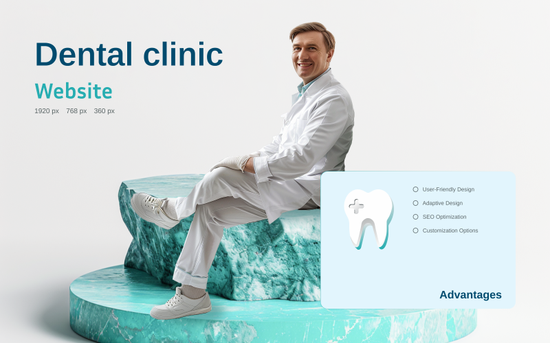 Smile wider — Dentistry Website UI Template UI Element