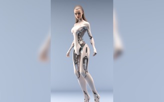 Anthropomorphic Female robot Frostpunk Portraiture 63
