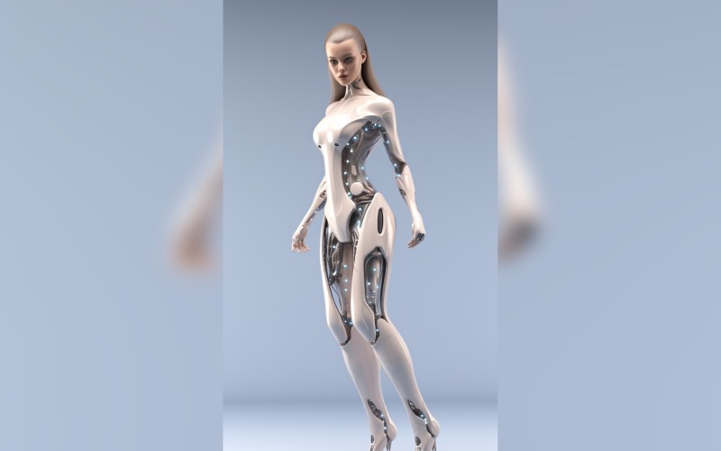 Anthropomorphic Female robot Frostpunk Portraiture 63 Illustration