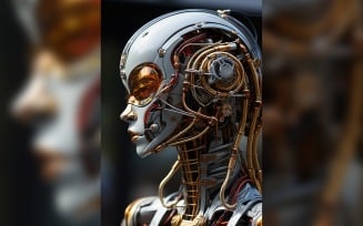 Anthropomorphic Female robot futuristic techno Cyberpunk 04