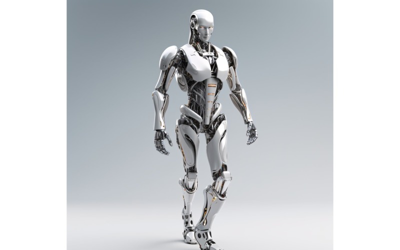 Anthropomorphic Female robot futuristic techno Cyberpunk 22 Illustration