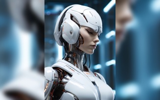 Anthropomorphic Female robot futuristic techno Cyberpunk 26