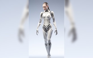 Anthropomorphic Female robot futuristic techno Cyberpunk 52