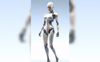 Anthropomorphic Female robot futuristic techno Cyberpunk 56