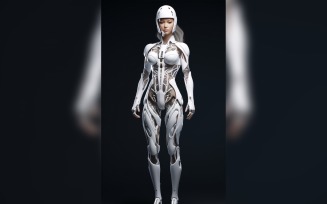 Anthropomorphic Female robot futuristic techno Cyberpunk 58