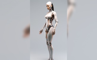Anthropomorphic Female robot futuristic techno Cyberpunk 60