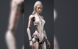 Anthropomorphic Female robot futuristic techno Cyberpunk 62