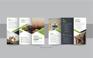 Construction trifold brochure or home renovation trifold brochure design