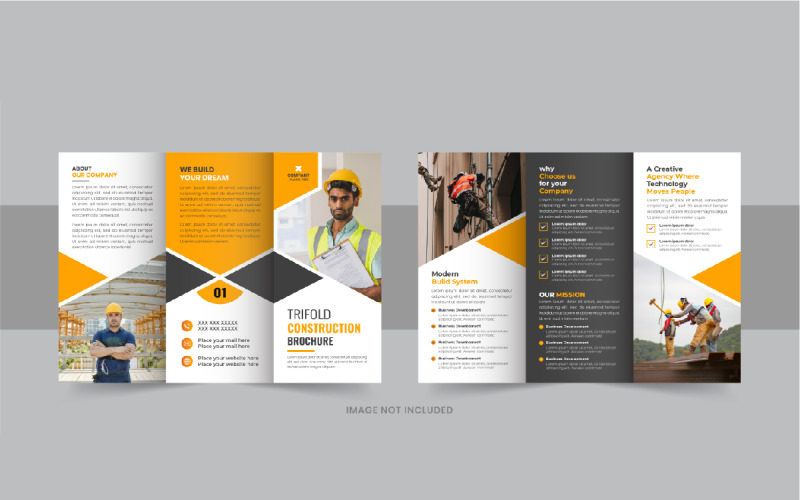 Construction trifold brochure or home renovation trifold brochure Corporate Identity