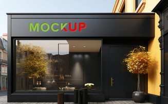 realistic debossed logo mockup modern facade chrome